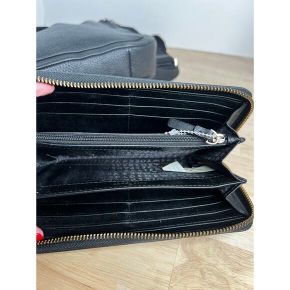 Kate Spade New York Roulette Medium Black Pebbled Messenger Bag and Wallet Set - Picture 5 of 11